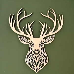 houten hertenkop voor aan de muur - wanddecoratie van hout