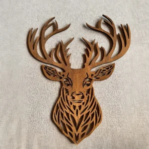 Houten rendierhoofd voor aan de muur of deur